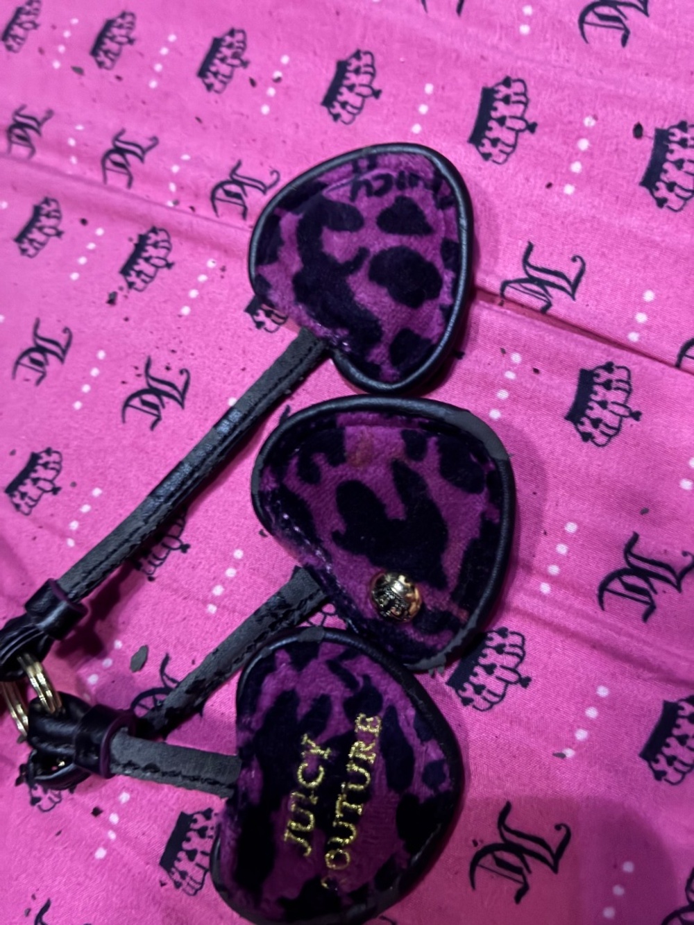 💖🔥 VINTAGE VELOUR JUICY COUTURE PURSE – RARE PLUM LEOPARD PRINT! 🔥💖 - Picture 6 of 9